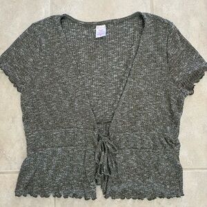 No Boundaries Heather Green Light Sweater